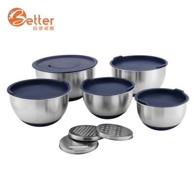 China Hottest Products Stainless Steel Fruit Bowl Disposable Mixing Bowl Set Salad Bowl With Lid for sale