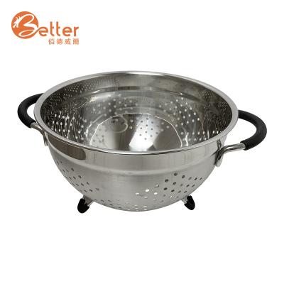 China Sustainable Kitchen Strainer Container Stainless Steel Kitchen Basket Colanders Rolls for sale