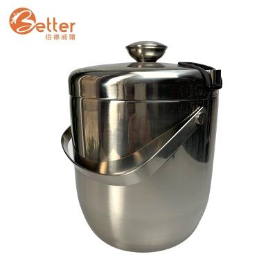 China Sale Restaurants Champagne Classic Wine Table Bulk Stainless Steel Viable Hot Ice Bucket With Tongs for sale