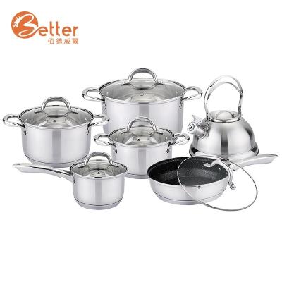 China 2022 Sustainable Top Manufacture Straining Heavy Kitchen Bottom Non Stick Cookware Set With Fry Pan for sale