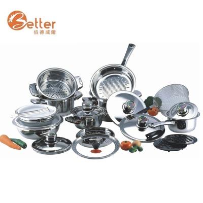 China Pro Sustainable Indian German Cookware Stainless Steel Induction Cooking Cookware Sets for sale