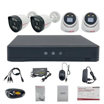 China NIGHT VISION 4 Channel 2mp Ahd tvi cvi Color CCTV Camera Set Dvr Kit Analogue Cameras With Built For Voice Audio Recording for sale