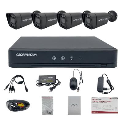 China Outdoor Analog CCTV Siren Bullet Camera 8ch TVI Dvr Kit Dvr 4ch 1080p Hd Night Color Integrated Camera System CCTV for sale