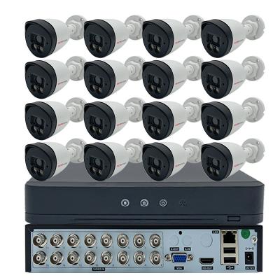 China Dvr 16ch 2mp 5mp Hd NIGHT VISION Outdoor Tv Camera 16ch Ahd Camera Analog Night Color CCTV Camera System Bullet Dvr Kit for sale