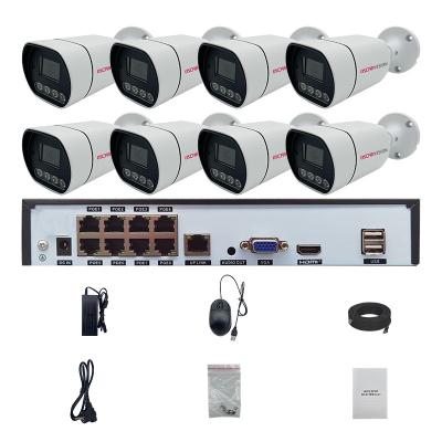 China 1080p NIGHT VISION 4mp 5mp 8mp 2k 4k 16 channel smart IP poe camera AI hd nvr kit full color home security cctv camera system for sale