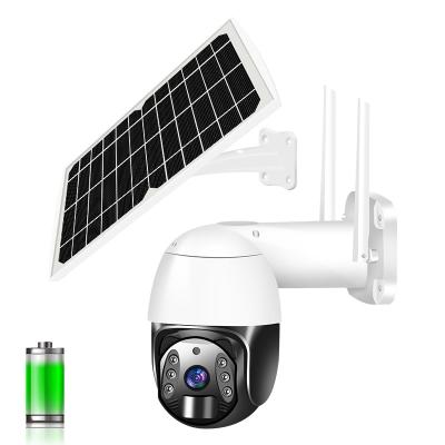 China Solar CCTV Outdoor Camera Motion Detection Face Detection Battery Alarm System PTZ Camera 4G Solar Powered Camera for sale