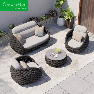 China Außenmöbel Sektionals Terrassenmöbel Anpassen Garten Außensofas für modernen Hof Freizeitsofa Stuhl Set zu verkaufen