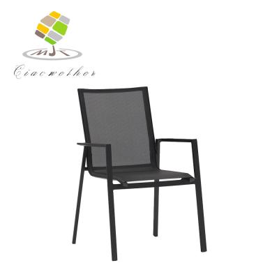 China Diseño moderno Patio Muebles de exterior Jardín Bistro Cafetería Restaurante Silla de comedor Aluminio Silla de exterior para estilo moderno en venta