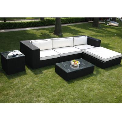 China Sofá de estilo americano Chesterfield Muebles de patio seccionales al aire libre Sofá de aluminio en forma de L para su jardín en venta