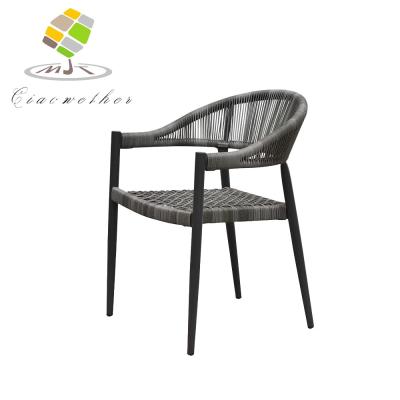 China Outdoor Garden Set Chair Rattan Chair Leisure Patio for Weather Resistant Dining Table Hand Knitting Chair for sale