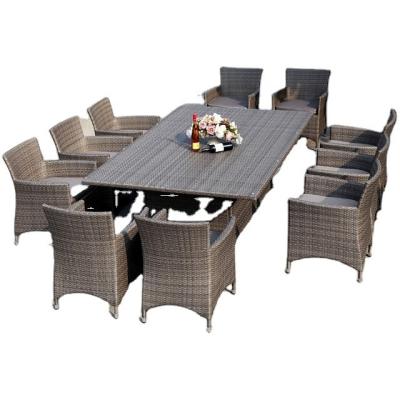 China 10-Person Garden Aluminum Outdoor Dining Furniture Patio Chairs and Table Comfortable for Storage Closet for sale