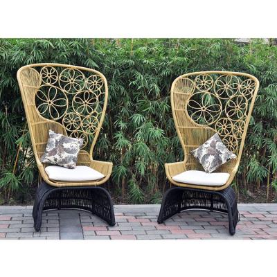 China Outdoor Garden Leisure Furniture High Back Rattan Chair with 7*1.4mm Rattan for sale