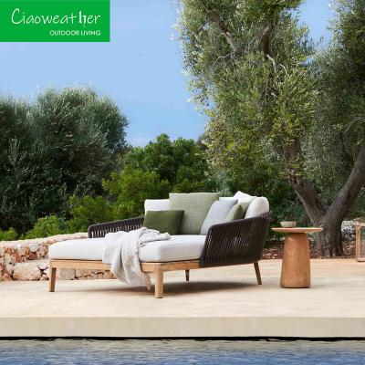 China Waterproof Rattan Daybed Outdoor Furniture Garden Sets Modern Design Style Cushion OutdoorFoam water-resistant Fabric for sale