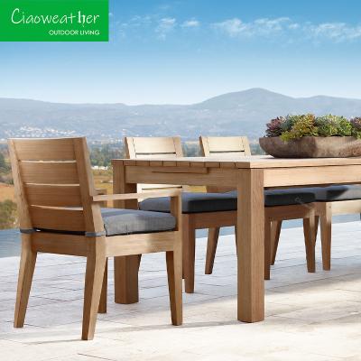 China Modern Luxury Teak Wooden Garden Furniture Outdoor Dining Chair for Hotel Competition for sale