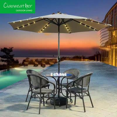 China Aluminum Frame Middle Pole Beach Umbrella with Outdoor Foam Cushion and Water-Resistant Fabric for sale