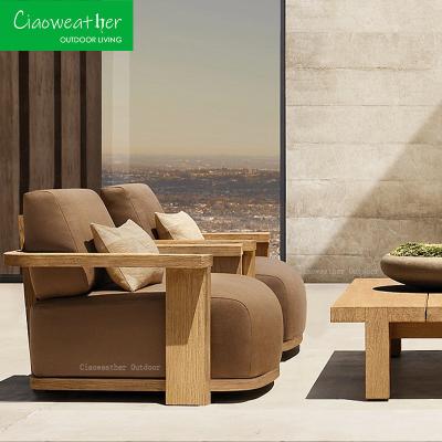 China Modern Style Wood Teak Outdoor Furniture Garden Sofa Set for Your Apartment Balcony for sale