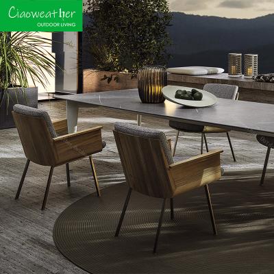 Cina Arredamento esterno Set giardino Cornice in legno di teak Moderno Soggiorno Patio Sedie Arredamento in vendita