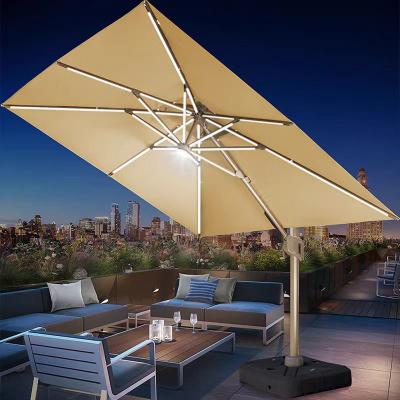 China Outdoor Cushioned Patio Umbrella with Customized Color Aluminium Frame and Water-Resistant Fabric for sale