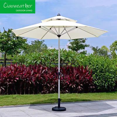 China Outdoor Waterproof Middle Pole Umbrella Modern Garden Furniture for Coffee Shop for sale