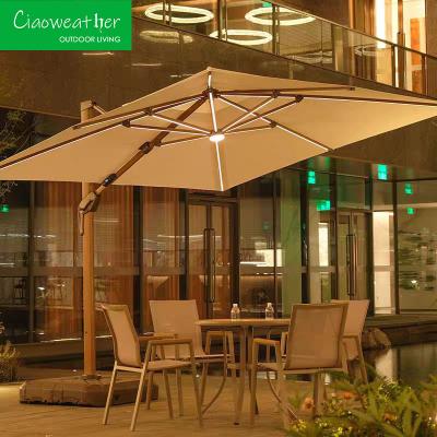 China Aluminum Pole Custom Modern Design Sun Umbrella for Garden Beach Hotel and Restaurant for sale