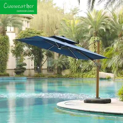 China Outdoor Furniture Aluminum Frame Waterproof Cantilever Garden Beach Patio Sun Parasol for Restaurant Seating for sale