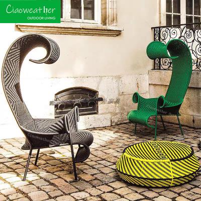 China Hotel Restaurant Home Furniture Luxury High Back Outdoor Garden Sofa with Aluminium Alloy Frame in Modern Vintage Style for sale