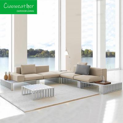 China Modern Aluminum Outdoor Patio Furniture Garden Aluminum Sofa Set for Hotel Restaurant Banquet Home and Coffee for sale