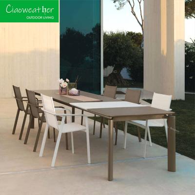 China Modern Outdoor Furniture Aluminium Garden Dining Set  for Hotel Restaurant Banquet for sale