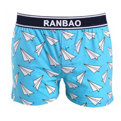 China Antibacterial Pattern Printing Men's Boxer Shorts Casual Men's Home Pants Custom Belt Men