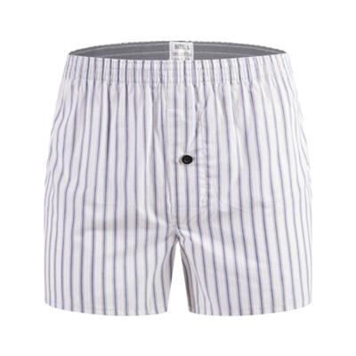 China Antibacterial classic striped men's boxer shorts men's private label shorts button design boys special shorts for sale