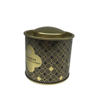 China Tea Coffee Gold Finish Tea Canister Gold Metal Box Metallic Tea Boxes Tin Cans Wholesale For Sale for sale