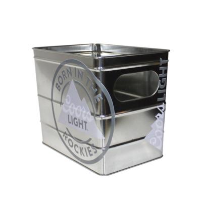 China Viable 6 Bottle Beer Bucket Multiple Bottles Beer Carrier Tin Box Room Using Tin Bucket for sale