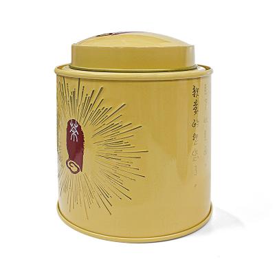 China Empty Food Wholesale Food Grade Coffee Metal Container Boxes Tea Round Tin Can for sale