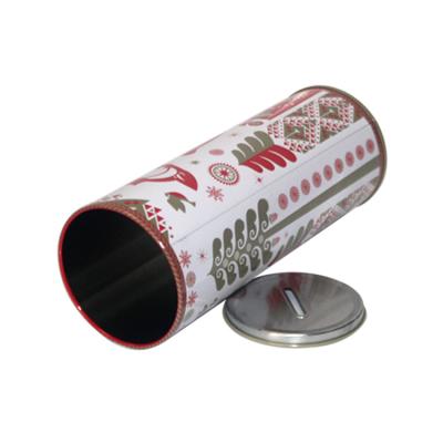 China Free Sample Wholesale Drink Around Empty Money Tin Can Box Saving Coin Piggy Bank for sale