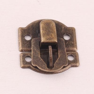 China Custom Antique Brass Lock Small Jewelry Box Lock Wooden Box Hook Lock Metal Jewelry Box Gifts Box Latch for sale