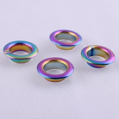 China Garment accessories supply factory wholesale 10mm rainbow color metal small garment eyelets and grommet eyelets for bag accessories for sale