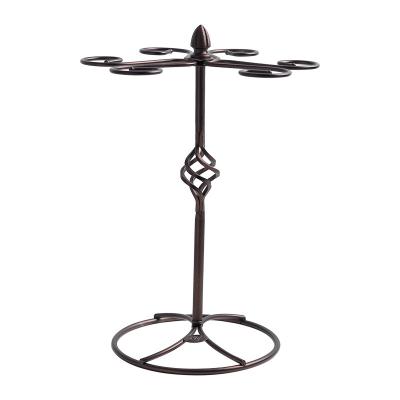 China Europe Creative Iron Bronze Tiny Waist Glass Goblet  Bar Tools 6 Hooks Upside Down Hanging Minimalism Wine Rack for sale