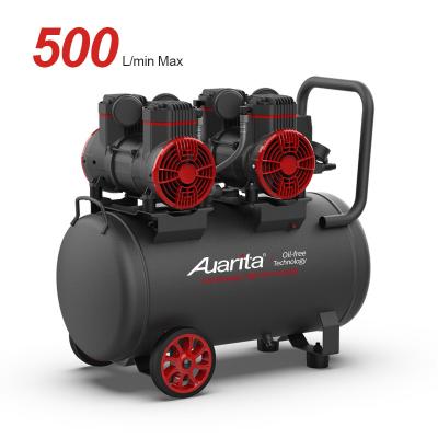 China New Custom Logo Air Compressor Oil Free Silent Oil Free Air Compressor With Large Storage for sale