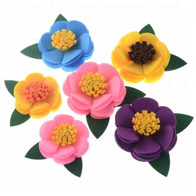 China 100% eco-friendly wholesale top selling colorful high quality diy handmade decoration felt flowers for sale