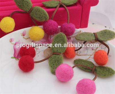 China Hot Sale Wool Felt Velvet Cherry DIY Kids Headbands Supplies Hair Accessories Made in China PS1510904 for sale