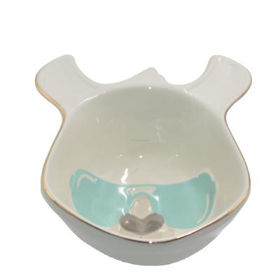 China Cute shaped ceramic bowl which is eco-friendly sustainable for baby for sale