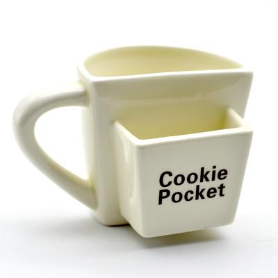 China Viable Stylish Ceramic Cookie Holder Coffee Mug, Custom Ceramic Tea Bag Holder Cup Mug for sale