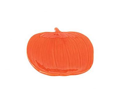 China Sustainable Factory Custom Glazed Outdoor Ceramic Pumpkin Autumn Harvest Dish Tray for sale