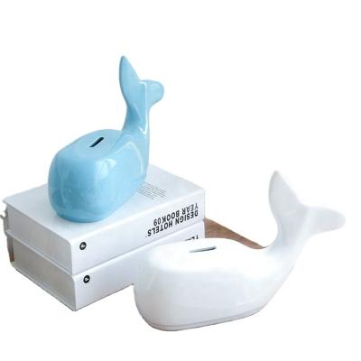 China Whale Shaped Ceramic Piggy Bank Coin Bank Decoration Gifts Whale Shaped Ceramic Piggy Bank Coin Bank Decoration Gifts For Kids Home Decoration for sale