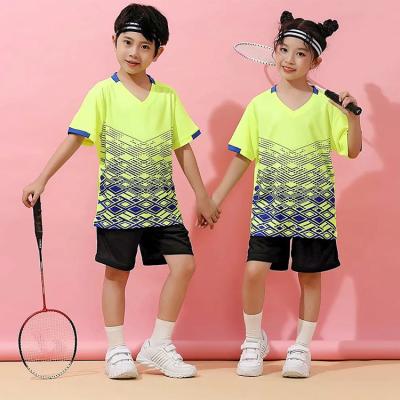 China Wholesale Latest Sets Polyester Sports Running Training Kids Soccer Badminton Shorts Suit for sale