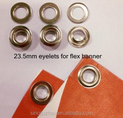 China 23.5mm nickel free eyelets with rolled seal, cable banner eyelets for sale