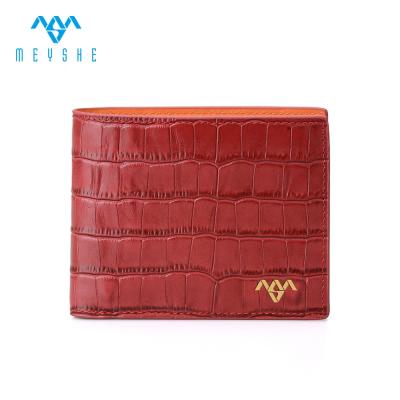 China Factory logo custom rfid crocodile men wallet wholesale high quality genuine leather slim luxury case for sale