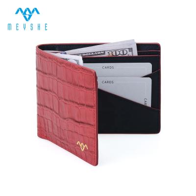 China 100% RFID rfid crocodile men high quality genuine leather slim luxury wallets for sale