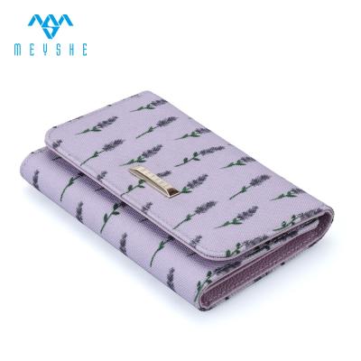 China rfid purple rfid sublimation shorts genuine leather wallet for women fashionable purse wallet for sale