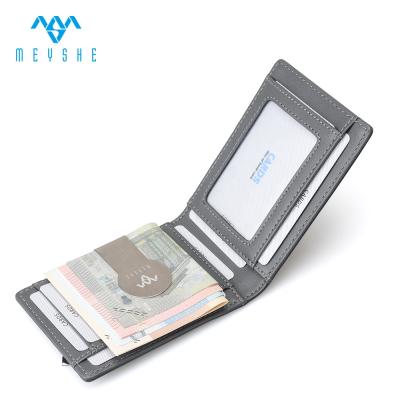 China Custom RFID Leather Factory PU Money Clip Aluminum Slim Material For Wallets for sale